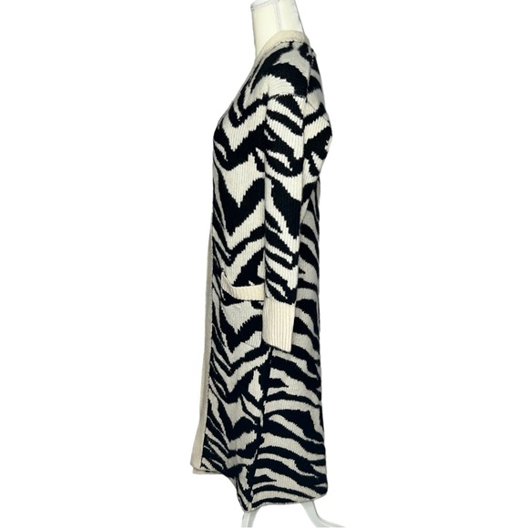 Express zebra long sweater duster cardigan size xsmall - Picture 4 of 10